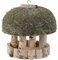 Dehner Natura Premium Wildvogel Futterhaus Stuttgart, Futterstation für Wildvögel mit Heudach, Vogelhaus hochwertig / hängend, inkl. Haken zum Aufhängen, ca. Ø29 cm, Birkenholz / Heu, natur