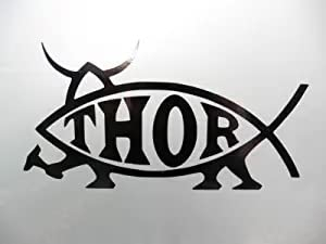 myrockshirt Fisch darwinfisch Thor Wikinger Darwin Religion 15 cm Fisch Aufkleber Sticker Autoaufkleber freie Farbwahl