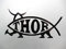 myrockshirt Fisch darwinfisch Thor Wikinger Darwin Religion 15 cm Fisch Aufkleber Sticker Autoaufkleber freie Farbwahl