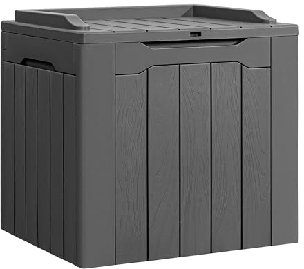 Flamaker Deck Box 31 Gallon Waterproof Resin Small Storage Box with Lid
