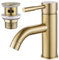 NewEast Gold Basin Taps Mono Single Lever Bathroom Sink Mixer Tap with Pop Up Waste