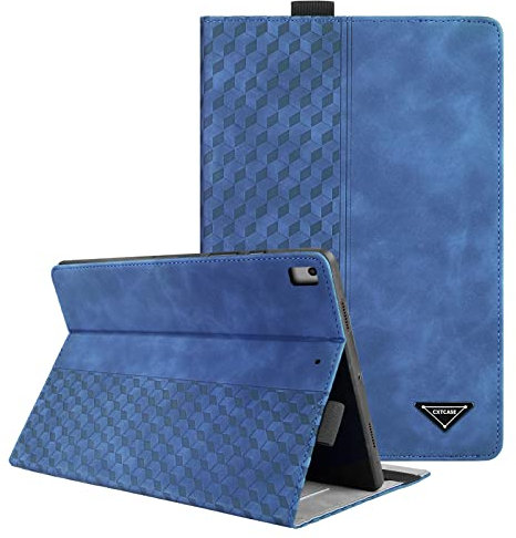 CXTCASE Coque pour iPad 9.7 Pouces (6./5. Generation, 2018/2017). iPad Air 2/Air 1, Tablette Housse de Protection pour iPad 9.7 2018/2017, Cuir PU Étui Case pour iPad Air 2/iPad Air 1, Bleu