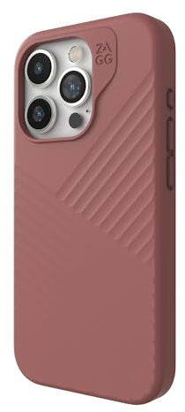 ZAGG Denali Snap iPhone 15 Pro Case - Drop Protection (16ft/5m), Dual Layer Textured Cell Phone Case, No-Slip Design, MagSafe Phone Case, Rust Brown