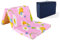 KiNDERWELT Reisebett Baby Reisematratze 120x60x6 cm, rosa, Klappmatratze Faltmatratze, Schaumstoff Matratze Kinder aus hochwertigem Kaltschaum, Made in Germany