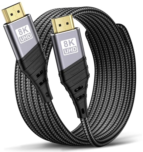 TEFLOTY Cable HDMI 2.1, Cable HDMI 8K de Alta Velocidad Ultra HD 48Gbps 8K@60Hz 4K@120Hz 7680P eARC HDCP 2.2&2.3 DTS:X Compatible con HDTV, PS5/4/3, Xbox Series X/S, Monitor Mehr (7M)