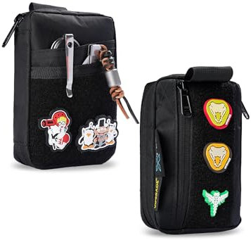 VIPERADE VE26 X-Pac EDC Pouch Klein EDC Werkzeugtasche mit 8 Taschen und 3 elastischen Fächern Klein EDC Organizer Tasche für Multitool EDC Tasche Tools Organizer mit Klettfläche(X-Pac Schwarz)