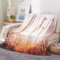 EHOMERY Couverture De Voyage Gants De Toilette en Flanelle Couverture D Été Couverture Pique Nique XXL Papillon Paysage Couverture pour La Climatisation Brun 150x130cm