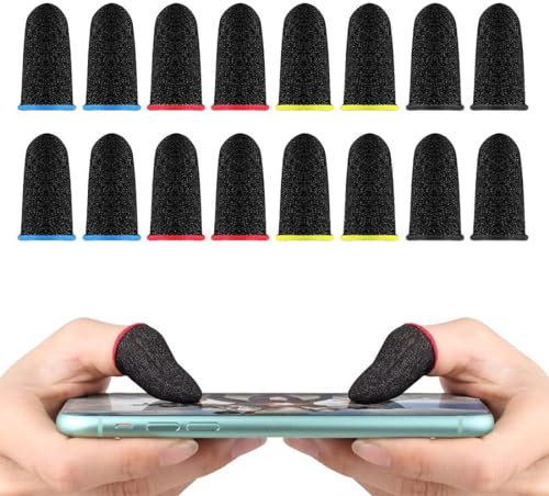 VZUHSW 16x Finger- und Daumenhülsen für Gaming & Mobile - Optimale Fingerabdeckung und Fingerschutz für Touchscreens