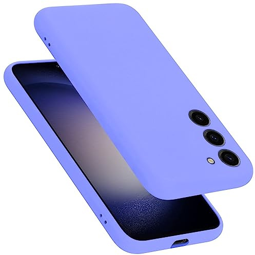Cadorabo Hülle kompatibel mit Samsung Galaxy S24 Hülle Silikon Handyhülle für Galaxy S24 Case aus flüssigem Silikon- Kratzfeste und stoßfeste dünne TPU Schutzhülle - Liquid HELL LILA