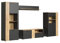 trendteam smart living - Esteban - Wohnwand (2 Vitrinen + TV-Lowboard + Wandregal) - Anthrazit/Evoke Eiche - (BxHxT) 340 x 195 x 42 cm - Wohnzimmermöbel für Fernseher bis 65