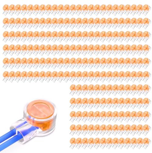 200 Pack K1 Wire Connectors, Electrical Connectors Ferrule Crimping Tool, Electrical Wire Connectors Waterproof Orange Clear. Wire Connector for Telephone Wire Cable Repair Splice