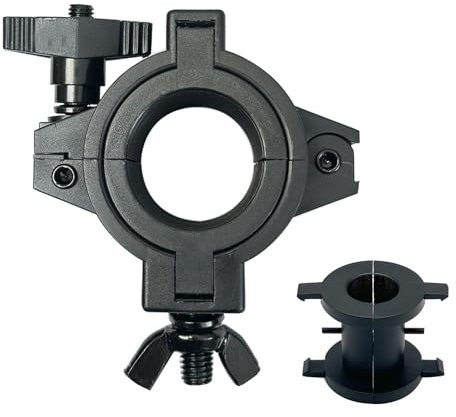 1Pack Stage Lighting Truss Clamp, Fit 3 Size Pipe Diameter: 25mm(F14) 38mm(F24) 50mm(F34) OD Tube/Pipe,Heavy Duty 44Lbs Load Capacity O Clamp LED Par Light Moving Head Lighting Clamps