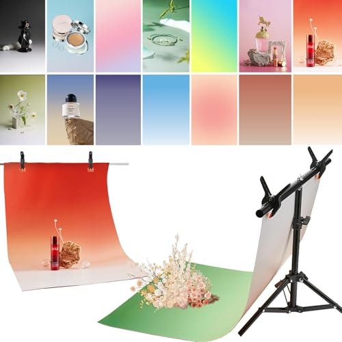 Lot de 7 Toiles de Fond de Table avec Support pour Photographie - Double Face - 55,9 x 86,4 cm - sans Couture - Accessoires de Photographie pour Nourriture, Bijoux, cosmétiques