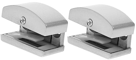 Hoement 2stücke Duschtür Bodengleiter Aus Aluminiumlegierung Und Gummi Verstellbare Schiebetürführung Für Duschtüren Und Glastüren Rutschfeste Türstopper Für Bad Schlafzimmer-schiebewände