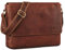 ROYALZ Vintage Umhängetasche Leder mittel-groß für Herren Damen 14-15 Zoll Laptop-Tasche 'San Diego' Bürotasche Messenger Bag Arbeitstasche Aktentasche Echtleder, Farbe:Roma Cognac Braun
