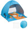 Relaxdays Tienda de Playa Pop Up, Protección UV 50, para Bebés, Piquetas y Bolsa, 2 Personas, 110 x 140 x 145 cm, Azul, Acero
