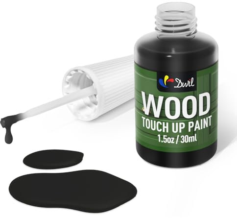 DWIL Wood Touch Up Paint - 1.5 Oz Pen for Refinishing, Quick-Dry Paint for Scratches, Chips and Spots on Furniture, Cabinets, Doors, Tables, and Dressers (Black)