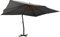 Parasol de Jardin Extérieur avec Base Croisée, Parasol Déporté Inclinable 400x300 cm, avec 8 Baleines, Mât en bois, orifice d'aération et mécanisme à manivelle, Anthracite