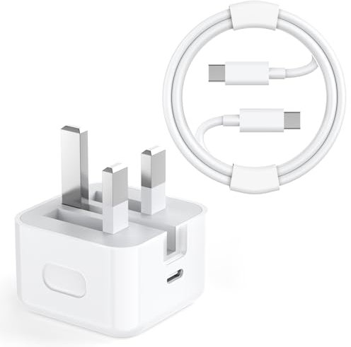 iPhone 16 Charger, [MFi Certified] 20W PD USB C Charger UK Power Adapter Plug with 3M Extra Long USB C to C Charging Cable Cord for iPhone 16/16 Plus/16 Pro/16 Pro Max/15/15 Plus/15 Pro/15 Pro Max