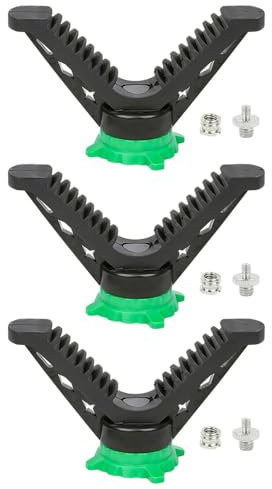 WILDGAMEPLUS Outdoor 3 Stück 360° drehbar V Joch Halterung Kopf Antislip Shooting Rest Top mit 1/4„ bis 3/8“ Gewinde Schrauben für Einbeinstativ Zweibeinstativ Stativkopf WG-3CS08