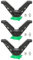WILDGAMEPLUS Outdoor 3 Stück 360° drehbar V Joch Halterung Kopf Antislip Shooting Rest Top mit 1/4„ bis 3/8“ Gewinde Schrauben für Einbeinstativ Zweibeinstativ Stativkopf WG-3CS08