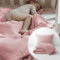 PaLulli® Bettwäsche Musselin Set 80x80 cm | Kissenbezug 35x40 cm | Kinderbettwäsche aus 100% Bio Baumwolle Oeko-TEX zertifizierte Babybettwäsche 80x80 cm + 35x40 cm (Rosa)