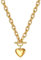 VCCKNB JEWELRY Halskette für Damen, 18 Karat Weißgold, klobige kubanische Glieder-Halskette mit Herz, Mond, hypoallergener Schmuck für Frauen, Mit 18 Karat Weißgold vergoldet (A-Goldherz-Halskette)