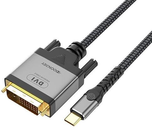 Câble USB C vers DVI 4K @ 30 Hz Thunderbolt vers DVI USB Type-C (Thunderbolt 3) vers DVI, câble USB-C vers DVI-D compatible avec MacBook Pro, Samsung Galaxy, Surface Book, Dell, Pixelbook et plus