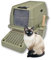 IGAD Stainless Steel Cat Litter Tray High Sided, Non Stick, Easy Clean Extra Large Litter Box, XXL Enclosed Metal Litter, Odour Protection Box with High Sides, Removable Lid&Scoop (Green)