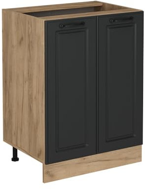 Vicco Küchenunterschrank R-Line, Anthrazit Landhaus, 60 cm ohne Arbeitsplatte