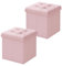 WOLTU 2er Set Sitzbank mit Stauraum Sitzhocker Aufbewahrungsbox mit Deckel faltbar pflegeleicht 43L 37,5 x 38 x 37,5 cm belastbar bis 300 kg Leinen MDF, Rosa