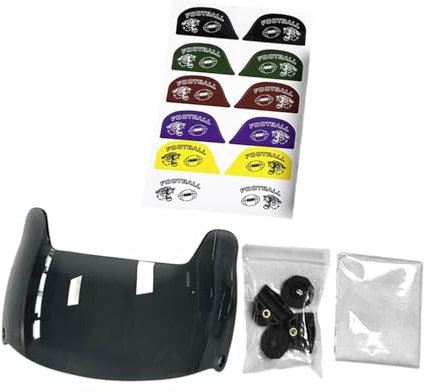 Fenteer Fußball Visor Hockey Visor Schützen Sie Ihre Augen Brille Ersatz tragbare Gesichtsmaske für Erwachsene Jugendfußballhelme, Schwarz