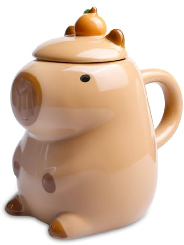 Capybara Tasse mignonne avec couvercle, tasse à café 3D, tasse à café personnalisée, tasse à café en céramique, tasse à café pour Noël, anniversaire, anniversaire de mariage pour enfants