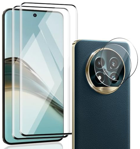 Zerrshoo 2+2 Pièces Verre Trempé pour Realme 13 Pro 5G/Realme 13 Pro+ 5G/13 Pro Plus, Protection d'écran et Caméra Arrière Protecteur，Anti-Rayures 9H Vitre, HD protège écran