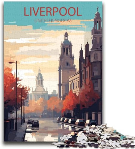 1000 Piece Jigsaw Puzzle for Adults Teens Liverpool United Kingdom for 14+ Difficult to Complete But Fun And Humorous Birthday Gift (size 38x52cm)