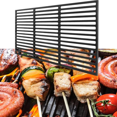 JRUKM Gusseisen Grillrost 54 x 34cm Grillgitter Ersatzteil Emailliert Gussrost für BBQ, Gasgrill, Holzkohlegrill und vieles