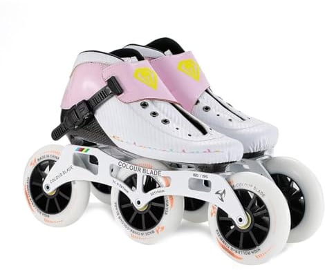 Pinkfarbene Carbonfaser-Inline-Skates 4 x 90 mm für Erwachsene, Damen und Herren, professionelle Renn-Skates, ABEC-9-Kugellager, Speed-Skates für Fitness und Trail