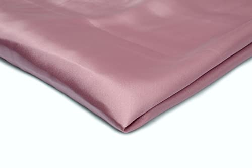 Satin Stoff Acetex Dekostoff hochwertiger Stoff ideal für Kleidung, Kostüme, Deko 50 x 150cm (Schmutzige rosen Nr 12)