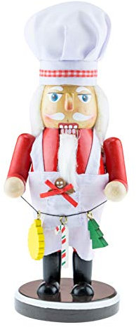 Clever Creations Fresh Out of The Kitchen - Koch-Nussknacker aus Holz - dekorative Weihnachtsfigur zum Sammeln - 25,5 cm