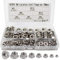 BITEFU Set di 200 dadi a flangia M3 M4 M5 M6 M8 M10 M12 in acciaio inox con dentatura di blocco, autobloccanti
