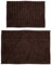 MSV Chenille Badvorleger Langflor Badvorleger Set 2 teilig 40x60 cm + 60x90 cm Braun