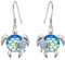 Schildkröte Mama Kinder Ohrringe hängende 925 Sterling Silber Mutter Tochter Schildkröte Ohrringe baumelnde blauer Schildkröte Schmuck Geschenke für Damen Mädchen Kinder