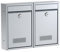 BASI | 2er Set Briefkasten | Wandbriefkasten Kompaktbriefkasten | DIN B5 | Namensschild jeweils 2 Schlüssel | Befestigungsmaterial | Briefkastenanlage | Stahlbriefkasten | Silber Matt | 2 Stück