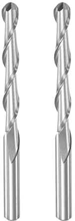 sourcing map 2Stk. Kugelnase CNC-Endfräser 2 Flötenfräser Schnellarbeitsstahl Upcut Fräser 4mm Dmr. 32mm Schnittlänge 4mm Schaft
