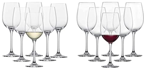 Schott Zwiesel Weißweinglas Classico, klassische Weingläser für Weißwein & Rotweinglas Classico, klassische Burgundergläser für Rotwein, spülmaschinenfeste Tritan-Kristallgläser, Made in Germany