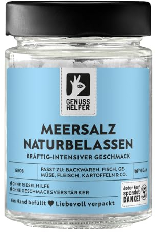 Bremer Gewürzhandel Meersalz, grob, Salz für die Salzmühle, Meersalz zum Kochen, 180g im Glas