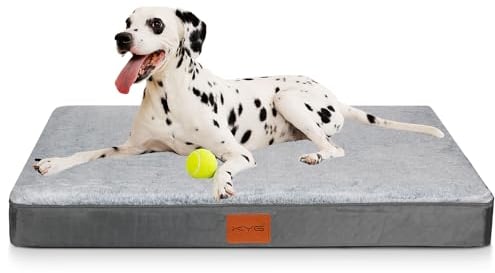 KYG Orthopädisches Hundebett Grosse Hunde Hundekissen Waschbar Hundematte für große, mittelgroße Hunde Flauschig Hundematratze, XL, 105x70x8cm, Grau