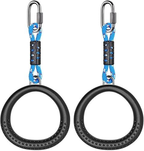 SELEWARE Turnringe Outdoor Fitness Ring - 2PCS Gymnastikringe Kinder Turnen Calisthenics Equipment mit Seil Riemen Klimmzug Trainingsringe für Gym Home Fitness 1000LBS Kapazität
