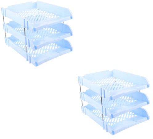 VILLCASE 2 Stücke 3-Tier Schreibtisch Organizer Fach Vertikale Dokument Brief Tablett Lagerung Tablett Für Büro