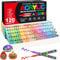Gelanty Acrylic Paint Pens, 120 Colors Paint Markers with Flexible Brush Tip, Direct Liquid Acrylic Pens for Rock Painting, Ceramic, Wood, Glass